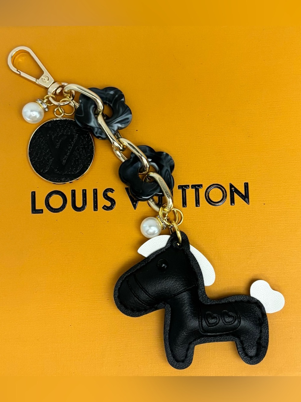 Louis Vuitton Monogram Bag Charm, Horse, Floral Bag Charm, 7 in.